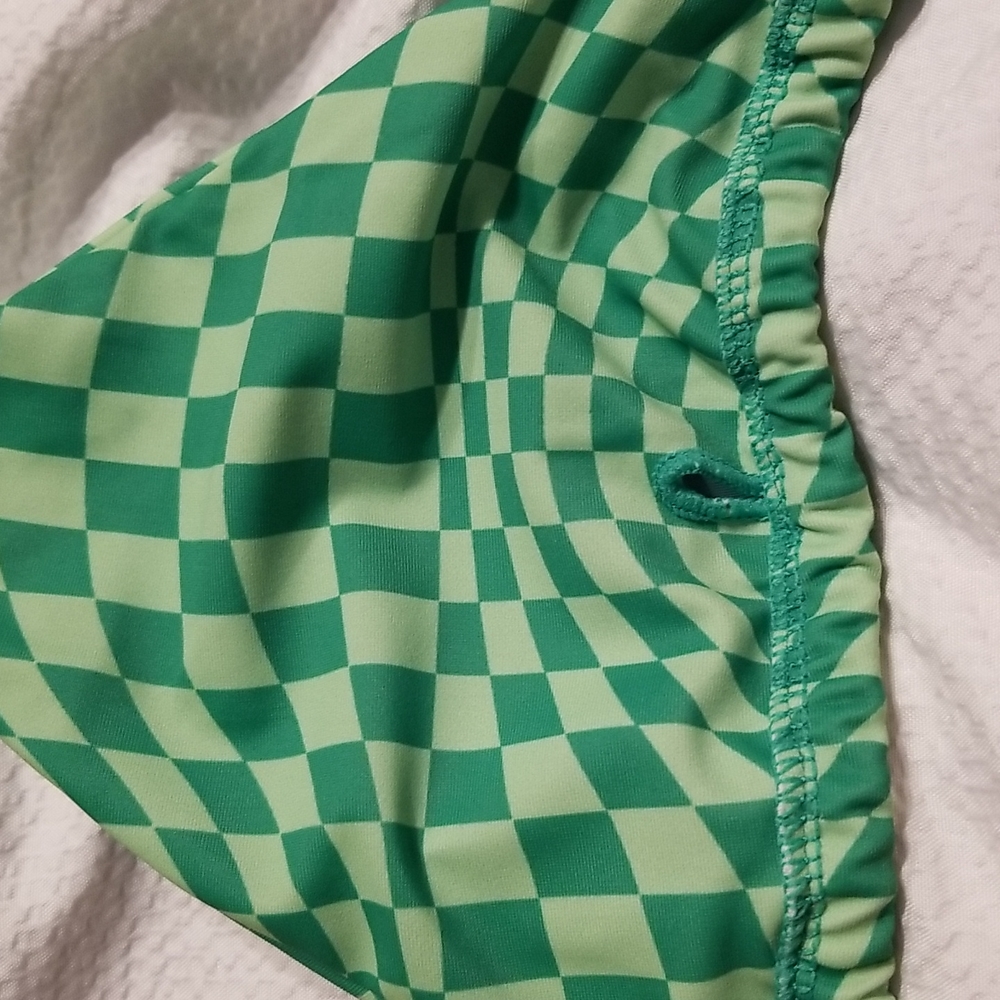 Nwot Triangle High Cut Side String Halter Ruched … - image 6